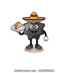 Character cartoon of ink as a mexican chef , character design