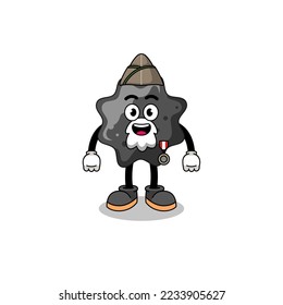 Character cartoon of ink as a veteran , character design