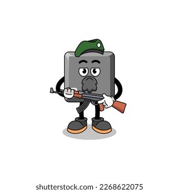 Character cartoon of keyboard B key as a special force , character design