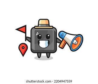 Character cartoon of keyboard button as a tour guide , cute design