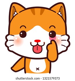 Character Cartoon Kitty, winking eye and stuck out tongue.