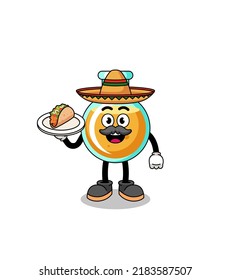 Character cartoon of lab beakers as a mexican chef , character design