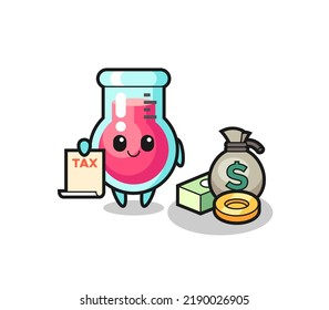 Character cartoon of laboratory beaker as a accountant , cute style design for t shirt, sticker, logo element