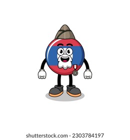 Character cartoon of laos flag as a veteran , character design