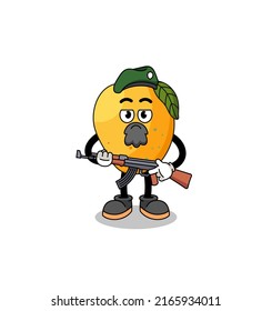 Character cartoon of mango fruit as a special force , character design