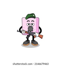 Character cartoon of marshmallow as a special force , character design