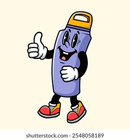 character cartoon Mascot vintage water bottle tumbler happy face expression