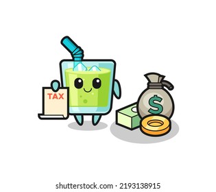 Character cartoon of melon juice as a accountant , cute style design for t shirt, sticker, logo element