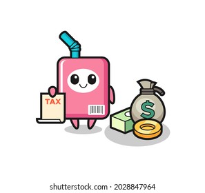 Character cartoon of milk box as a accountant , cute style design for t shirt, sticker, logo element