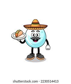 Character cartoon of milk drop as a mexican chef , character design