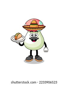 Character cartoon of mushroom as a mexican chef , character design
