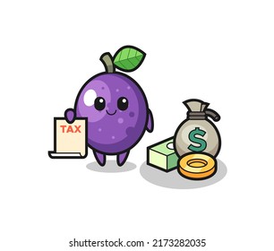 Character cartoon of passion fruit as a accountant , cute style design for t shirt, sticker, logo element