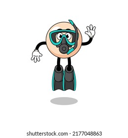 Character cartoon of pearl as a diver , character design