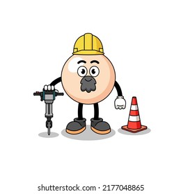 Character cartoon of pearl working on road construction , character design