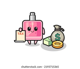 Character cartoon of perfume as a accountant , cute style design for t shirt, sticker, logo element