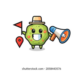 Caricatura de personajes de puke como guía turístico , diseño de estilo lindo para camiseta, pegatina, elemento logo