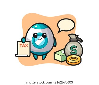 Character cartoon of rocket as a accountant , cute style design for t shirt, sticker, logo element