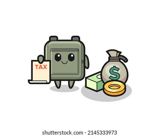 Character cartoon of school bag as a accountant , cute design