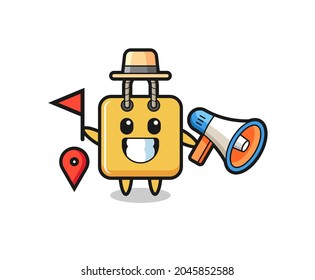 Character Cartoon Of Shopping Bag As A Tour Guide , Cute Style Design For T Shirt, Sticker, Logo Element