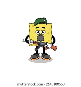 Character cartoon of sponge as a special force , character design