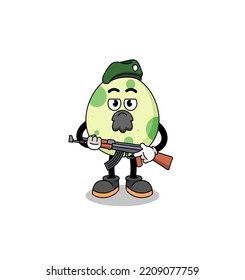 Character cartoon of spotted egg as a special force , character design