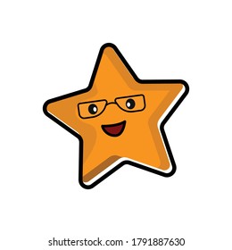 Character cartoon star. Design template vector