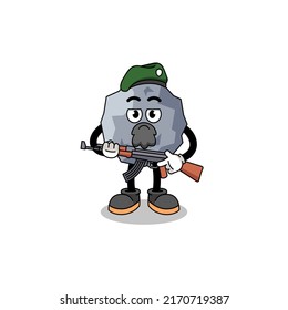 Character cartoon of stone as a special force , character design
