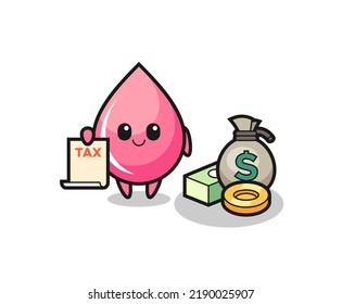 Character cartoon of strawberry juice drop as a accountant , cute style design for t shirt, sticker, logo element
