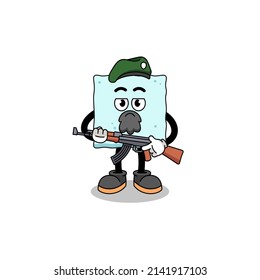 Character cartoon of sugar cube as a special force , character design