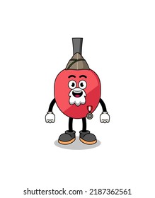 Character cartoon of table tennis racket as a veteran , character design