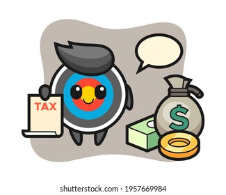 Character cartoon of target archery as a accountant, cute style design for t shirt, sticker, logo element
