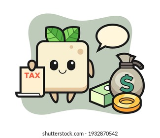 Character cartoon of tofu as a accountant