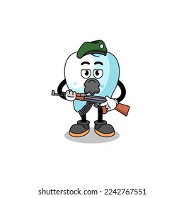 Character cartoon of tooth as a special force , character design