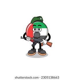 Character cartoon of UAE flag as a special force , character design