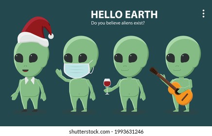character cartoon vector design icon background flat set fantasy avatar profile face people logo illustration style human outfit wallpaper fashion alien galaxy earth star mars cosmic planet space ufo