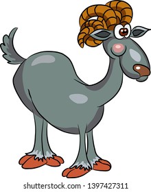 Character cartoon vector goat illustration.