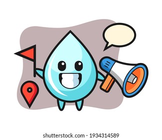Character cartoon of water drop as a tour guide