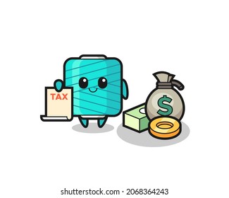 Character cartoon of yarn spool as a accountant , cute style design for t shirt, sticker, logo element