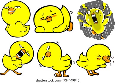 character cartoon yellow duck vector