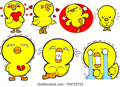 character cartoon yellow duck vector 2