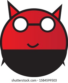 character cat.circle character.no smile design