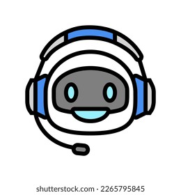 Zeichen-Chat-Bot-Farbsymbol-Vektorgrafik. Zeichen-Chat-Bot-Zeichen. einzelne Symbolillustration