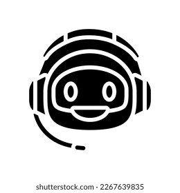 character chat bot glyph icon vector. character chat bot sign. isolated symbol illustration