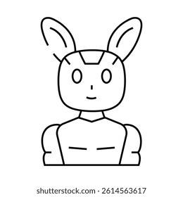 character chat bot line icon vector. character chat bot sign. isolated contour symbol black illustration