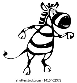 character cheerful zebra dance vector graphics