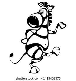 character cheerful zebra dance vector graphics