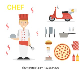 Character chef vector illustration