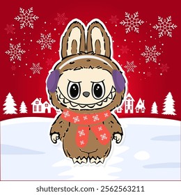 character with Christmas Cute anime labubu friends cartoon