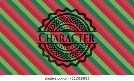 Character christmas emblem. Vector Illustration. Detailed. 