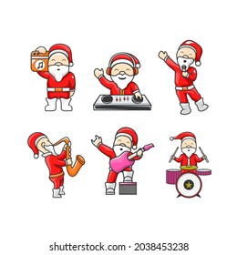 Character christmas with music concept design vector